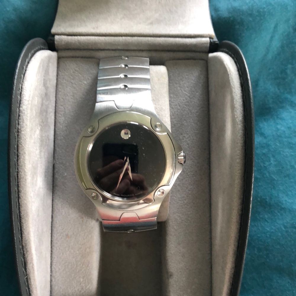 Movado sports edition stainless steel EUC black